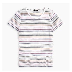 J.Crew Tops | Rainbow Glitter Striped Vintage Tee